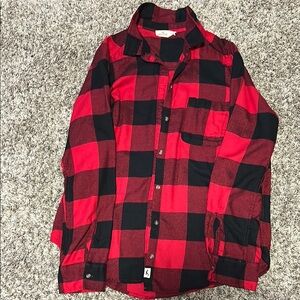 Holister! Red and Black Plaid Button-Up Shirt